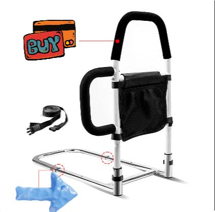 🌸Aide au réveil des personnes âgées et enceintesMain courante de chevet Barre d'appui Cadre d'appoint