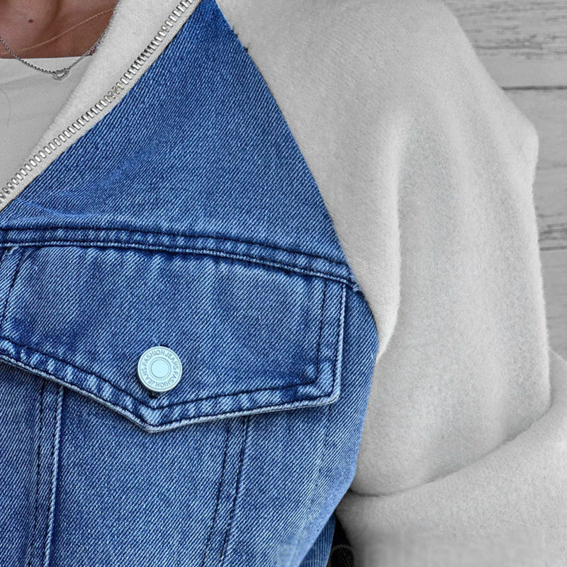 🔥 Promotion de Printemps : -50% 🔥 Veste en denim à fermeture éclair pour femmes