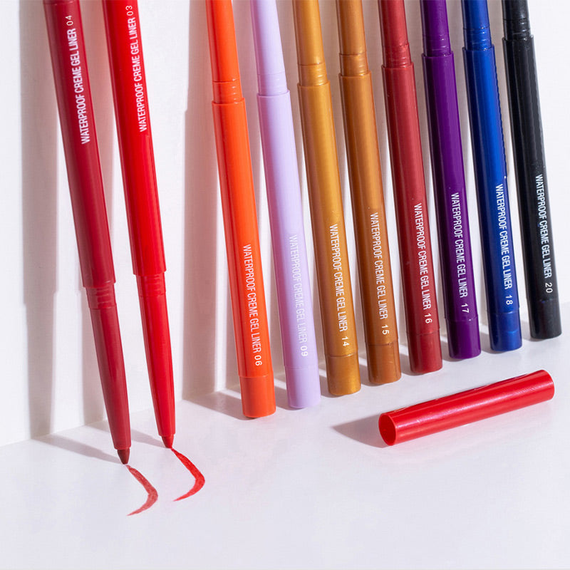 Ensemble de 20 Crayons d'Eyeliner Imperméables et Multicolores de Longue Tenue