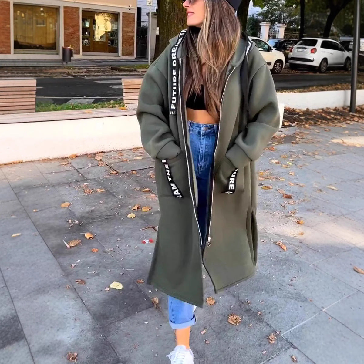 💖New Arrival Hot Sale 🔥Veste longue décontractée à capuche de couleur unie pour femme💥Remise à durée limitée de 56 %⏳