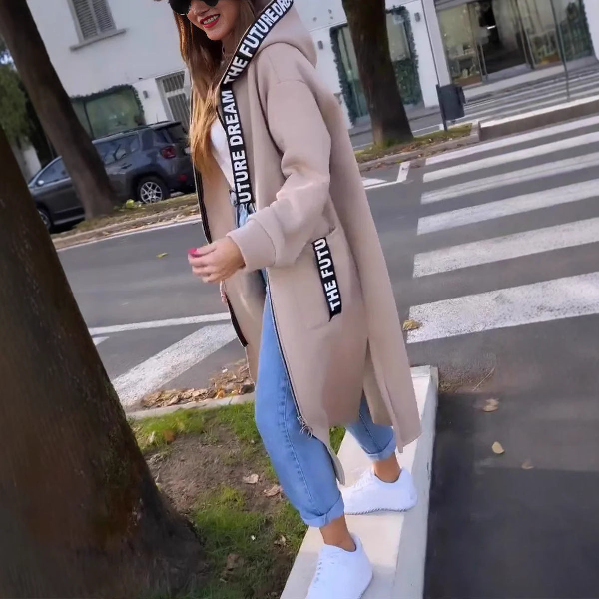 💖New Arrival Hot Sale 🔥Veste longue décontractée à capuche de couleur unie pour femme💥Remise à durée limitée de 56 %⏳