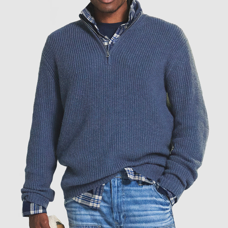 đ„Remise Saint Valentin 52%đ„Pull zippĂ© basique pour homme