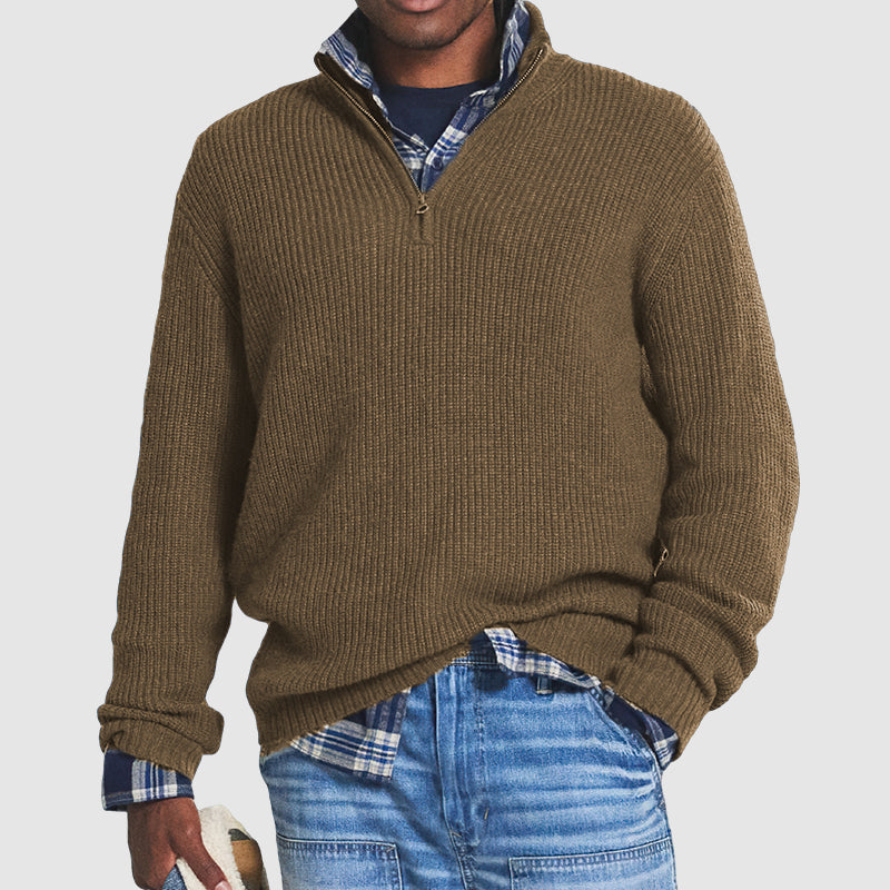 đ„Remise Saint Valentin 52%đ„Pull zippĂ© basique pour homme