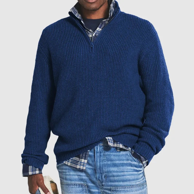 đ„Remise Saint Valentin 52%đ„Pull zippĂ© basique pour homme