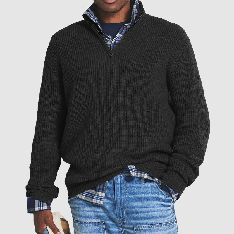 đ„Remise Saint Valentin 52%đ„Pull zippĂ© basique pour homme