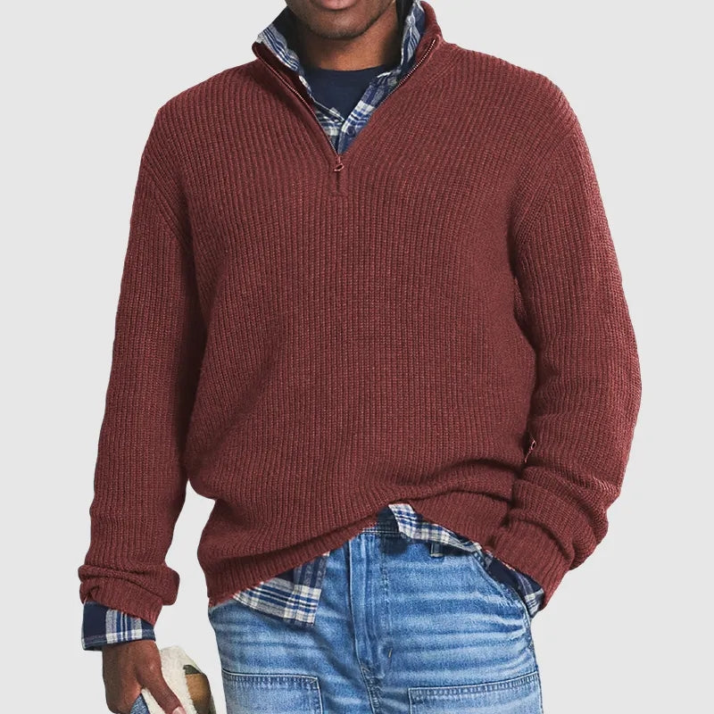 đ„Remise Saint Valentin 52%đ„Pull zippĂ© basique pour homme