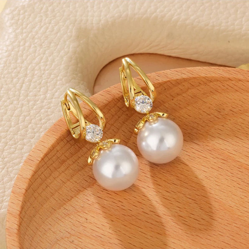 💎60% Réduction✨Boucles d'oreilles pendantes en perles étincelantes pour femmes