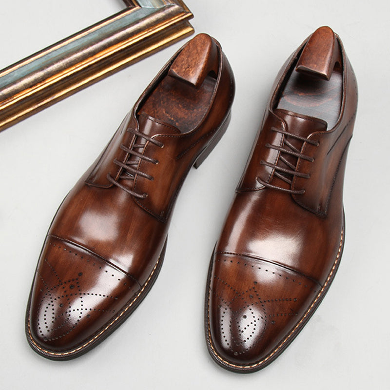 Chaussures En Cuir Véritable Haut De Gamme Pour Hommes Paul™, Superbement Sculptées