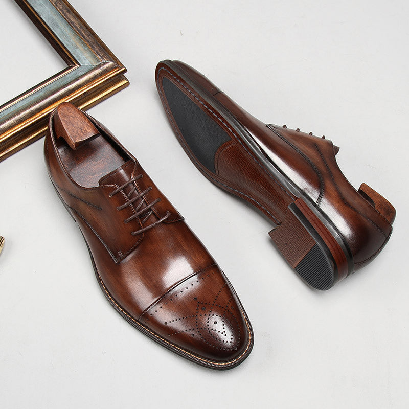 Chaussures En Cuir Véritable Haut De Gamme Pour Hommes Paul™, Superbement Sculptées