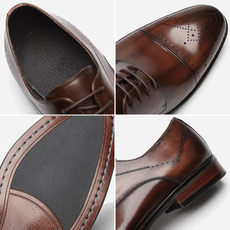 Chaussures En Cuir Véritable Haut De Gamme Pour Hommes Paul™, Superbement Sculptées