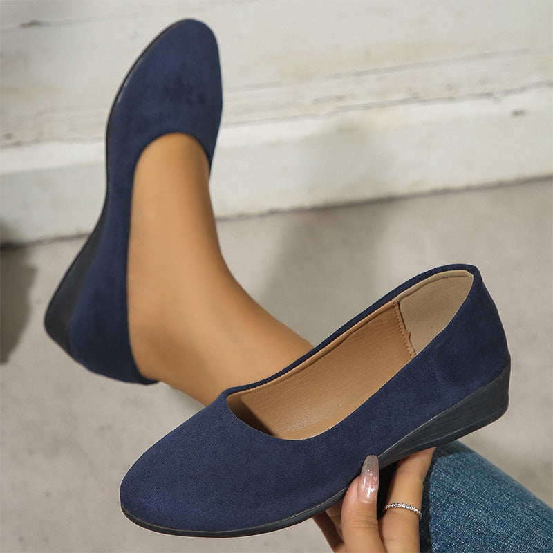 Chaussures élégantes et légères à talon compensé bas antidérapant