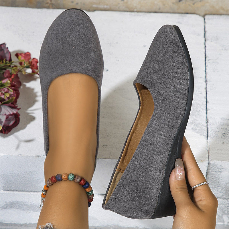 Chaussures élégantes et légères à talon compensé bas antidérapant