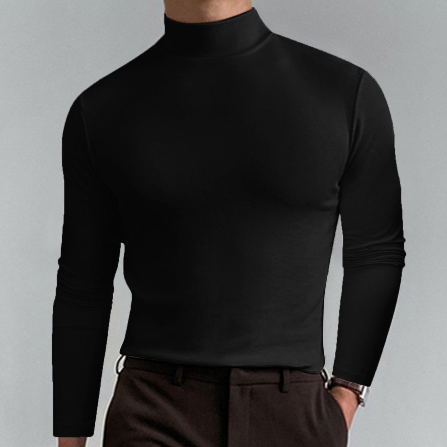 👕 50% DE RÉDUCTION ! ✨ T-shirt Homme à Col Montant - Coupe Adjustable et Tissu Respirant, Idéal pour Sport ou Quotidien 🏃♂️📦