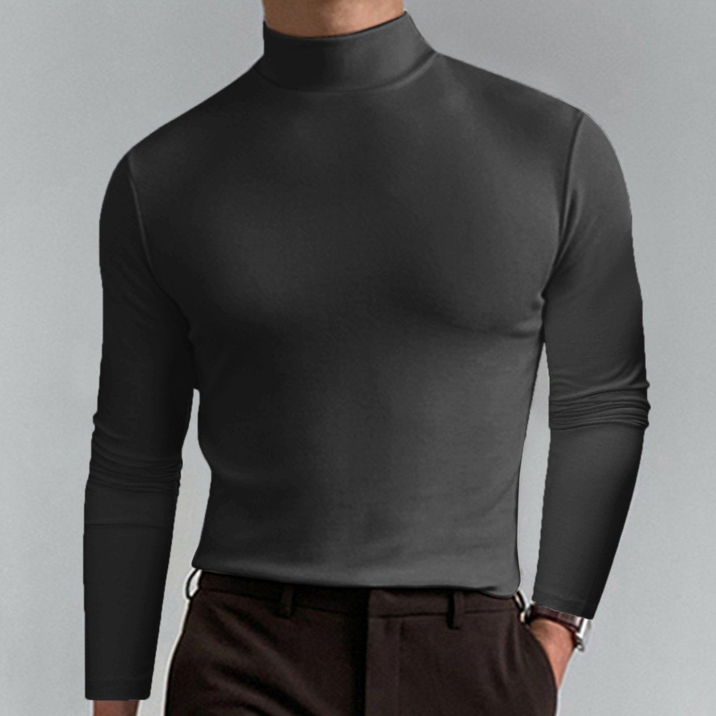 👕 50% DE RÉDUCTION ! ✨ T-shirt Homme à Col Montant - Coupe Adjustable et Tissu Respirant, Idéal pour Sport ou Quotidien 🏃♂️📦