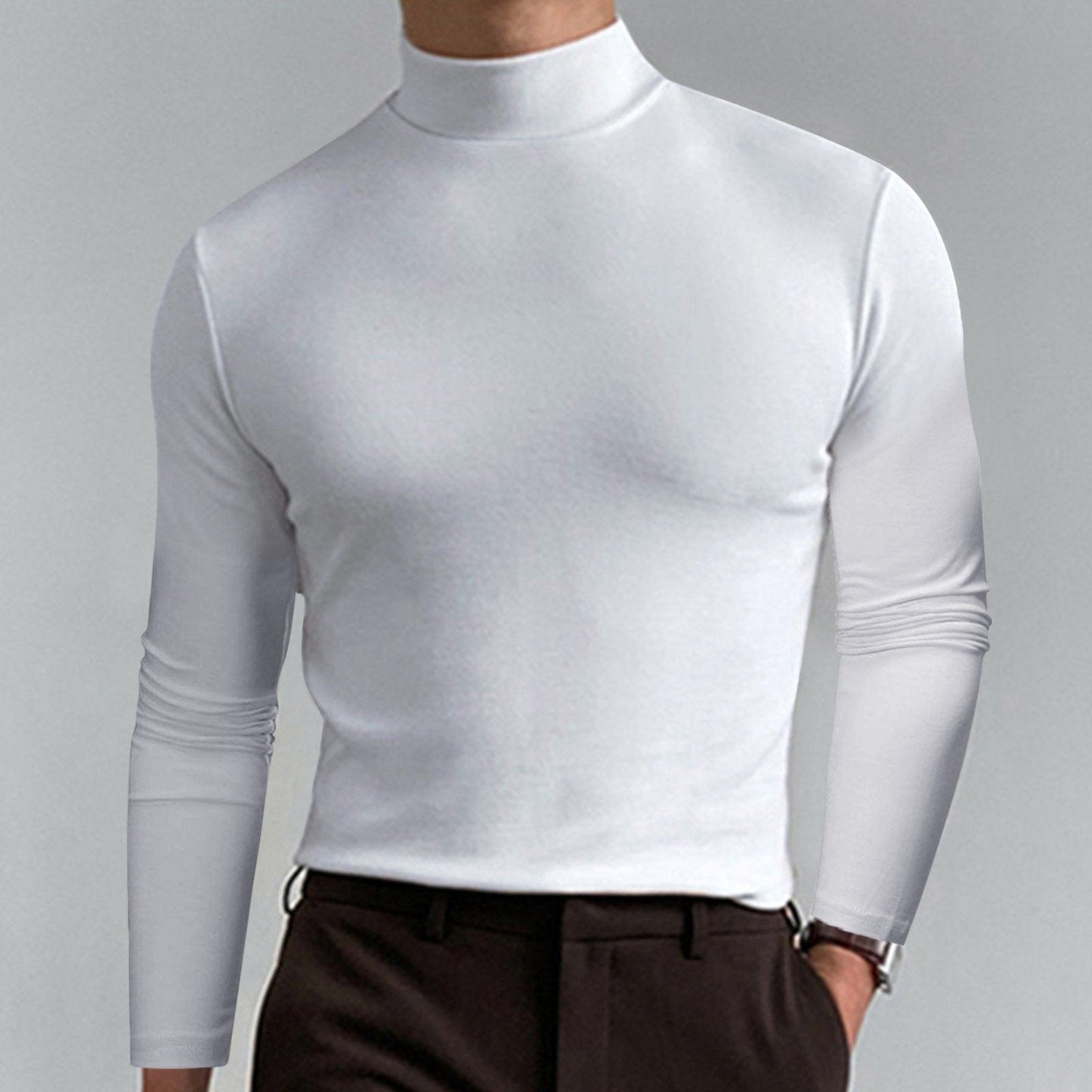 👕 50% DE RÉDUCTION ! ✨ T-shirt Homme à Col Montant - Coupe Adjustable et Tissu Respirant, Idéal pour Sport ou Quotidien 🏃♂️📦