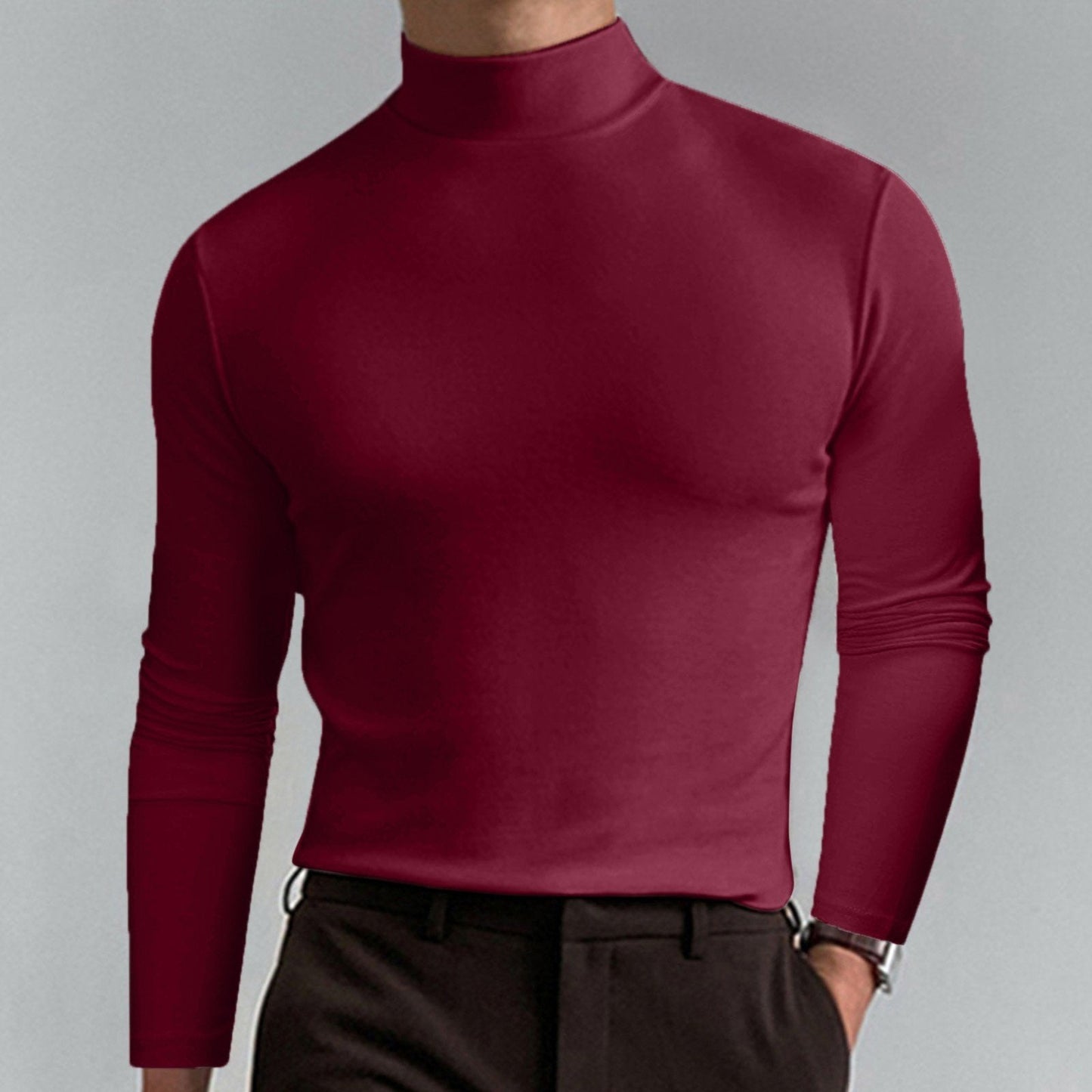 👕 50% DE RÉDUCTION ! ✨ T-shirt Homme à Col Montant - Coupe Adjustable et Tissu Respirant, Idéal pour Sport ou Quotidien 🏃♂️📦