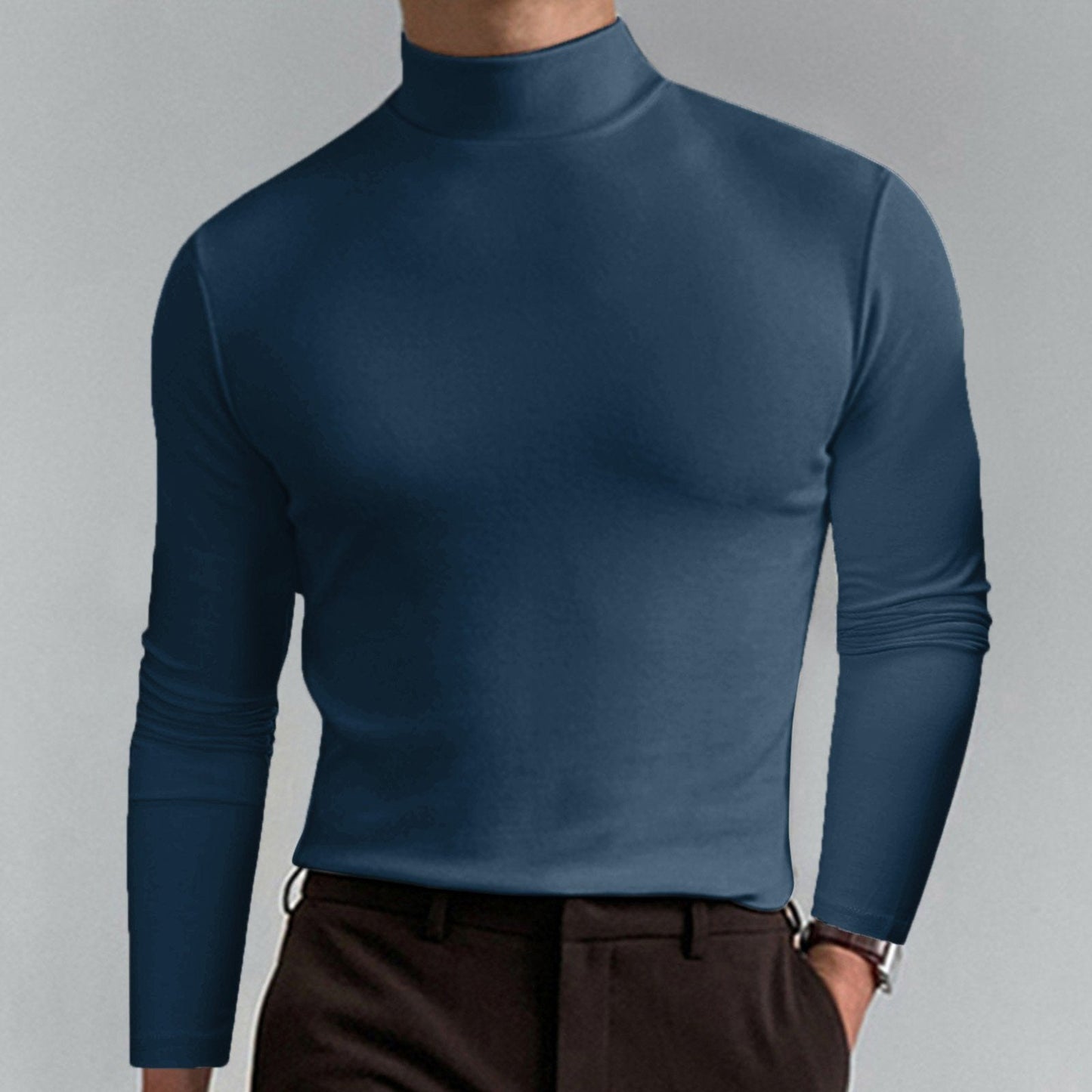 👕 50% DE RÉDUCTION ! ✨ T-shirt Homme à Col Montant - Coupe Adjustable et Tissu Respirant, Idéal pour Sport ou Quotidien 🏃♂️📦