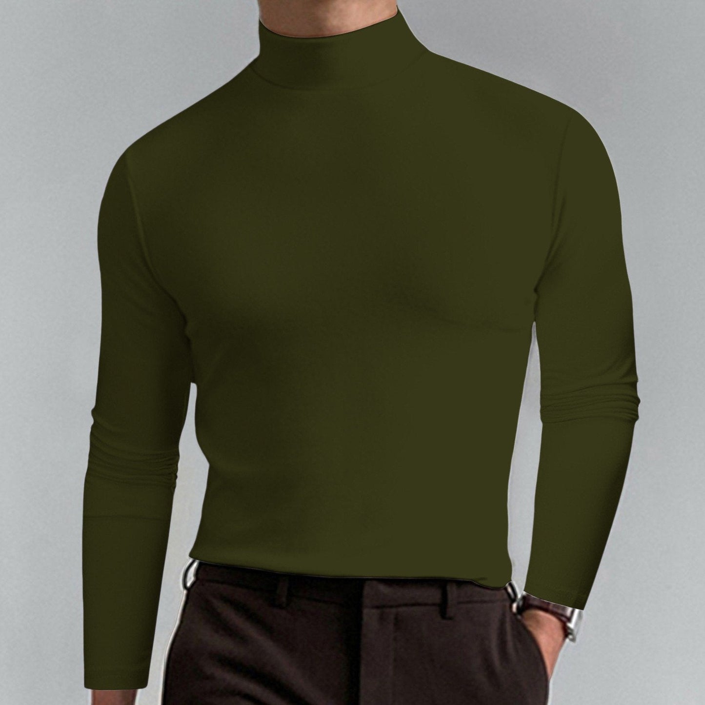 👕 50% DE RÉDUCTION ! ✨ T-shirt Homme à Col Montant - Coupe Adjustable et Tissu Respirant, Idéal pour Sport ou Quotidien 🏃♂️📦