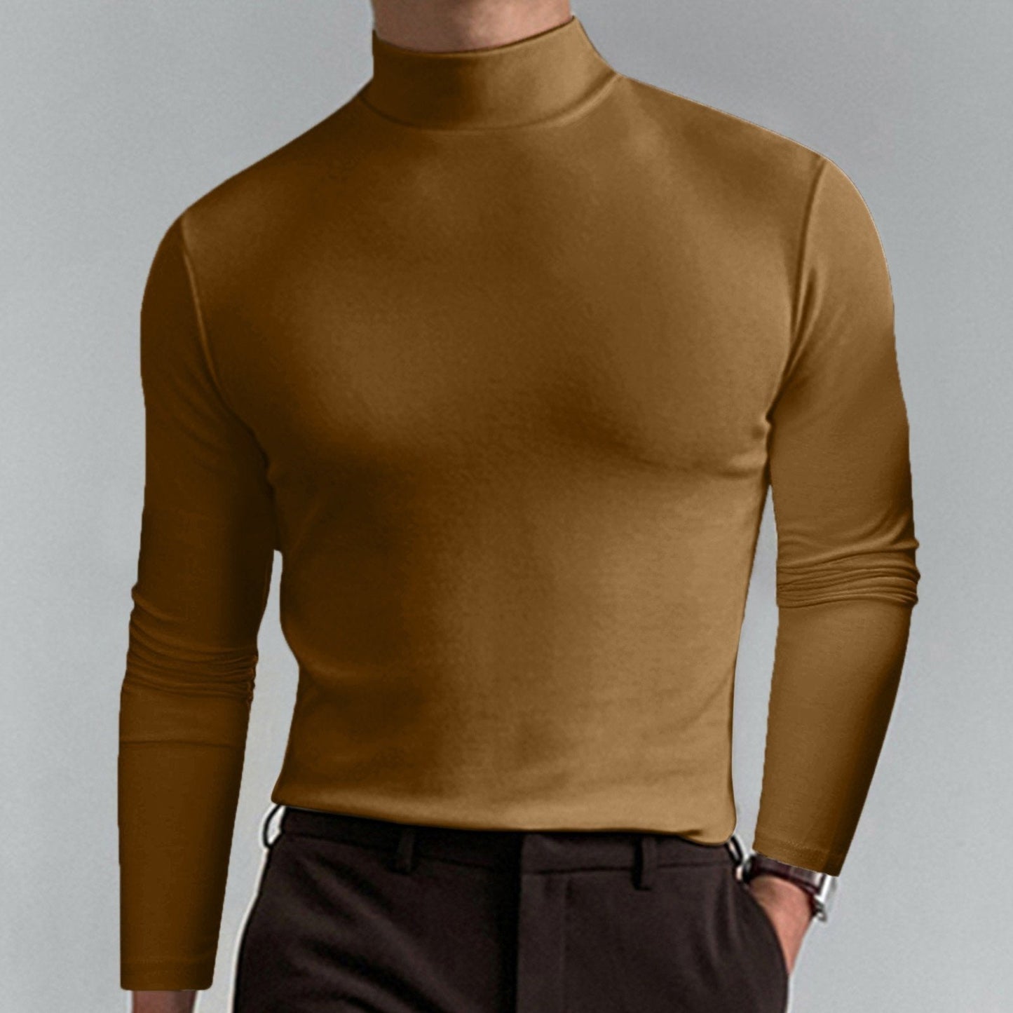 👕 50% DE RÉDUCTION ! ✨ T-shirt Homme à Col Montant - Coupe Adjustable et Tissu Respirant, Idéal pour Sport ou Quotidien 🏃♂️📦