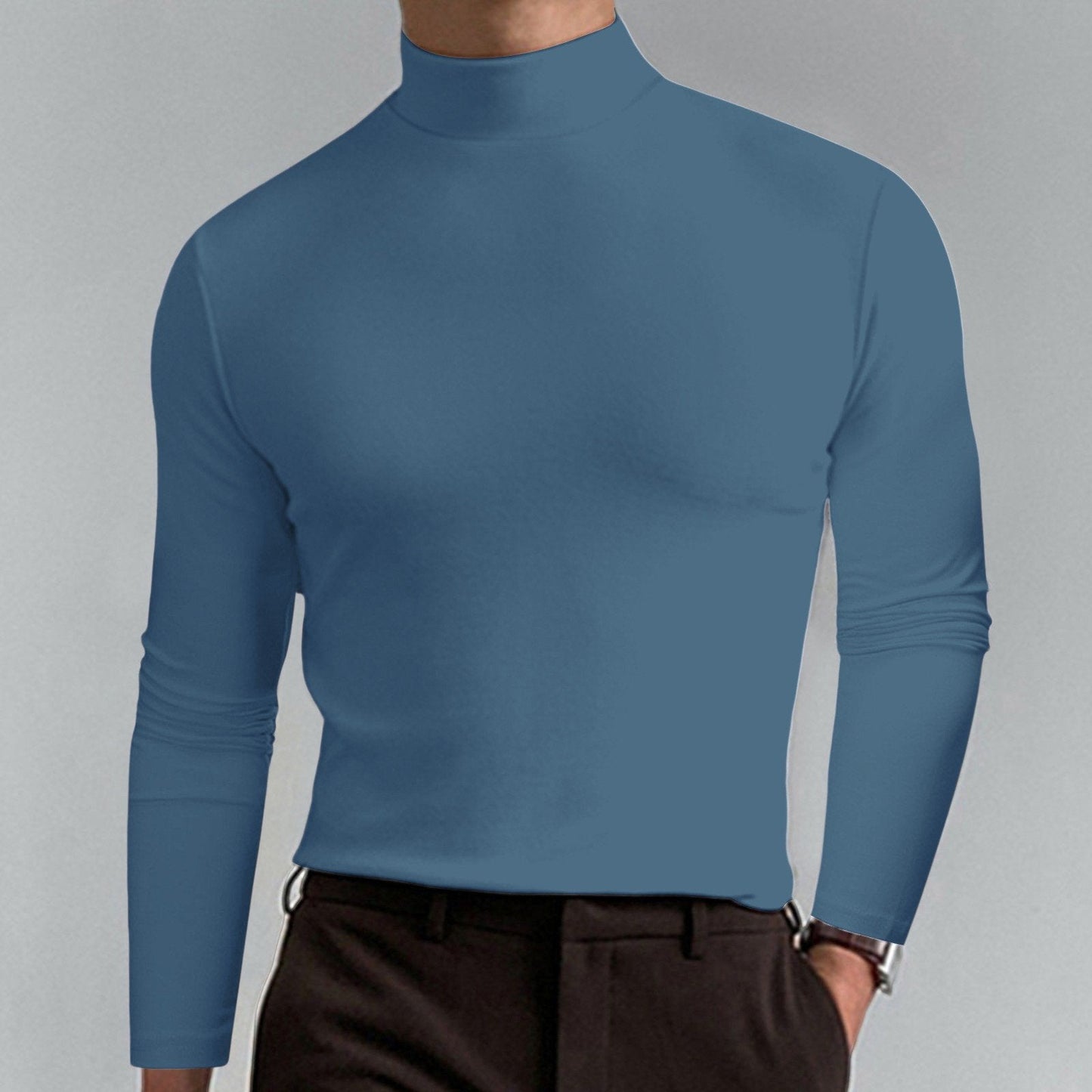 👕 50% DE RÉDUCTION ! ✨ T-shirt Homme à Col Montant - Coupe Adjustable et Tissu Respirant, Idéal pour Sport ou Quotidien 🏃♂️📦