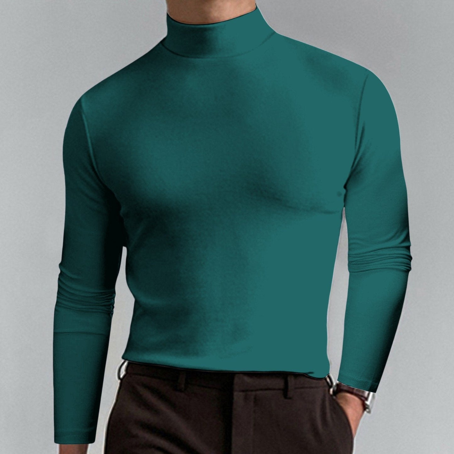 👕 50% DE RÉDUCTION ! ✨ T-shirt Homme à Col Montant - Coupe Adjustable et Tissu Respirant, Idéal pour Sport ou Quotidien 🏃♂️📦