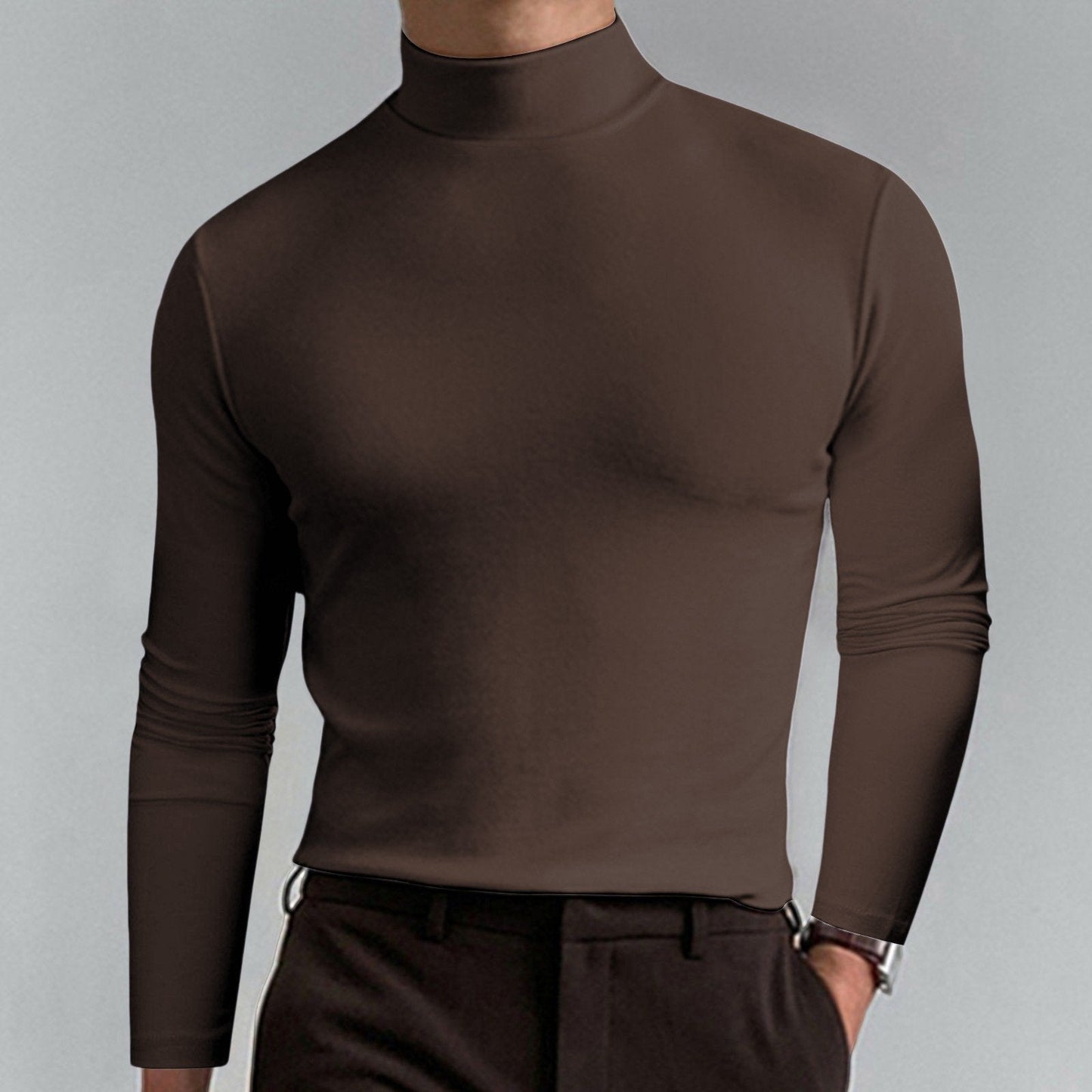 👕 50% DE RÉDUCTION ! ✨ T-shirt Homme à Col Montant - Coupe Adjustable et Tissu Respirant, Idéal pour Sport ou Quotidien 🏃♂️📦