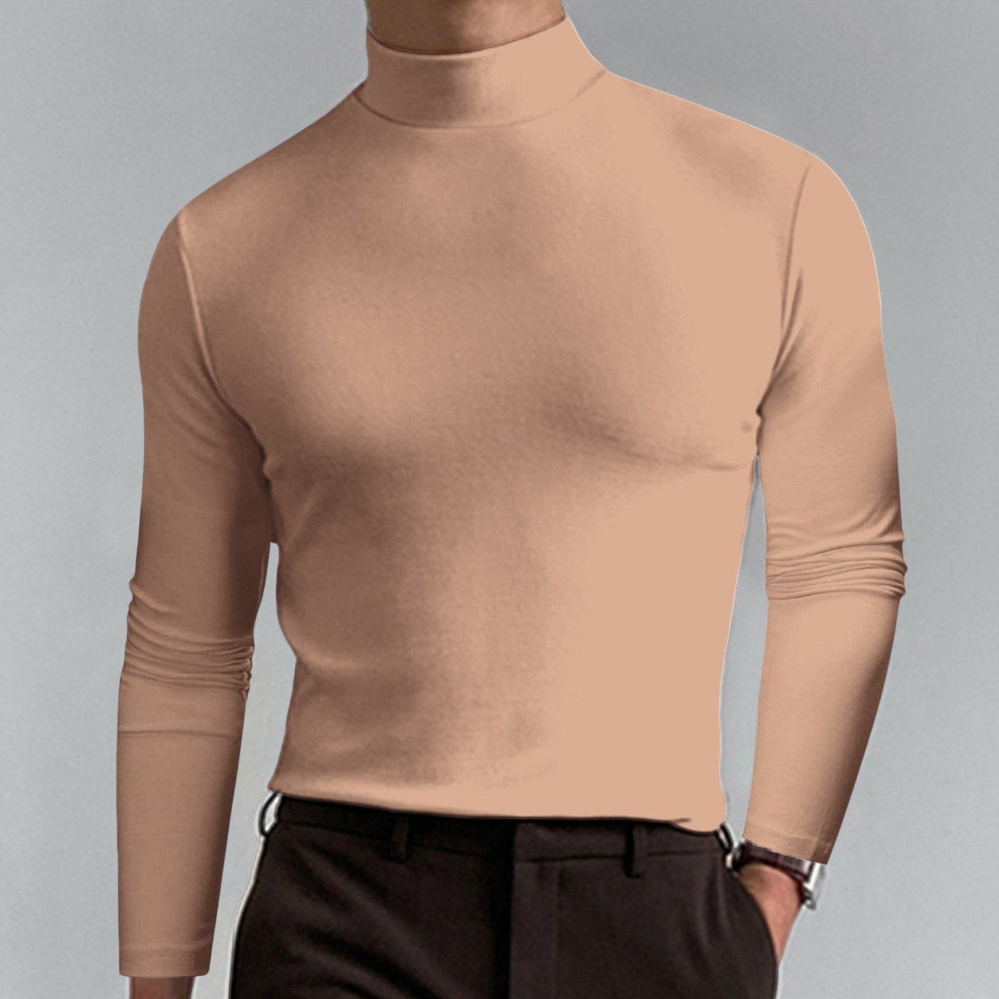 👕 50% DE RÉDUCTION ! ✨ T-shirt Homme à Col Montant - Coupe Adjustable et Tissu Respirant, Idéal pour Sport ou Quotidien 🏃♂️📦