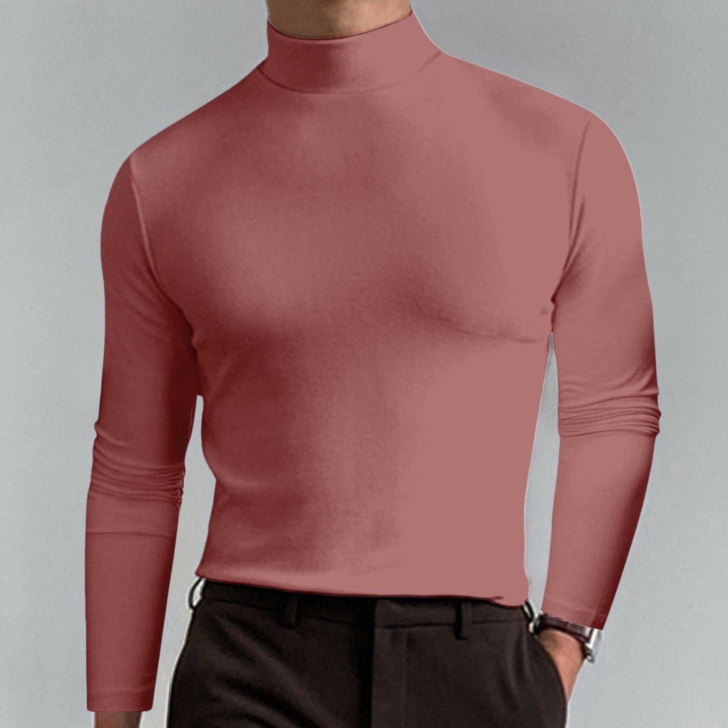 👕 50% DE RÉDUCTION ! ✨ T-shirt Homme à Col Montant - Coupe Adjustable et Tissu Respirant, Idéal pour Sport ou Quotidien 🏃♂️📦