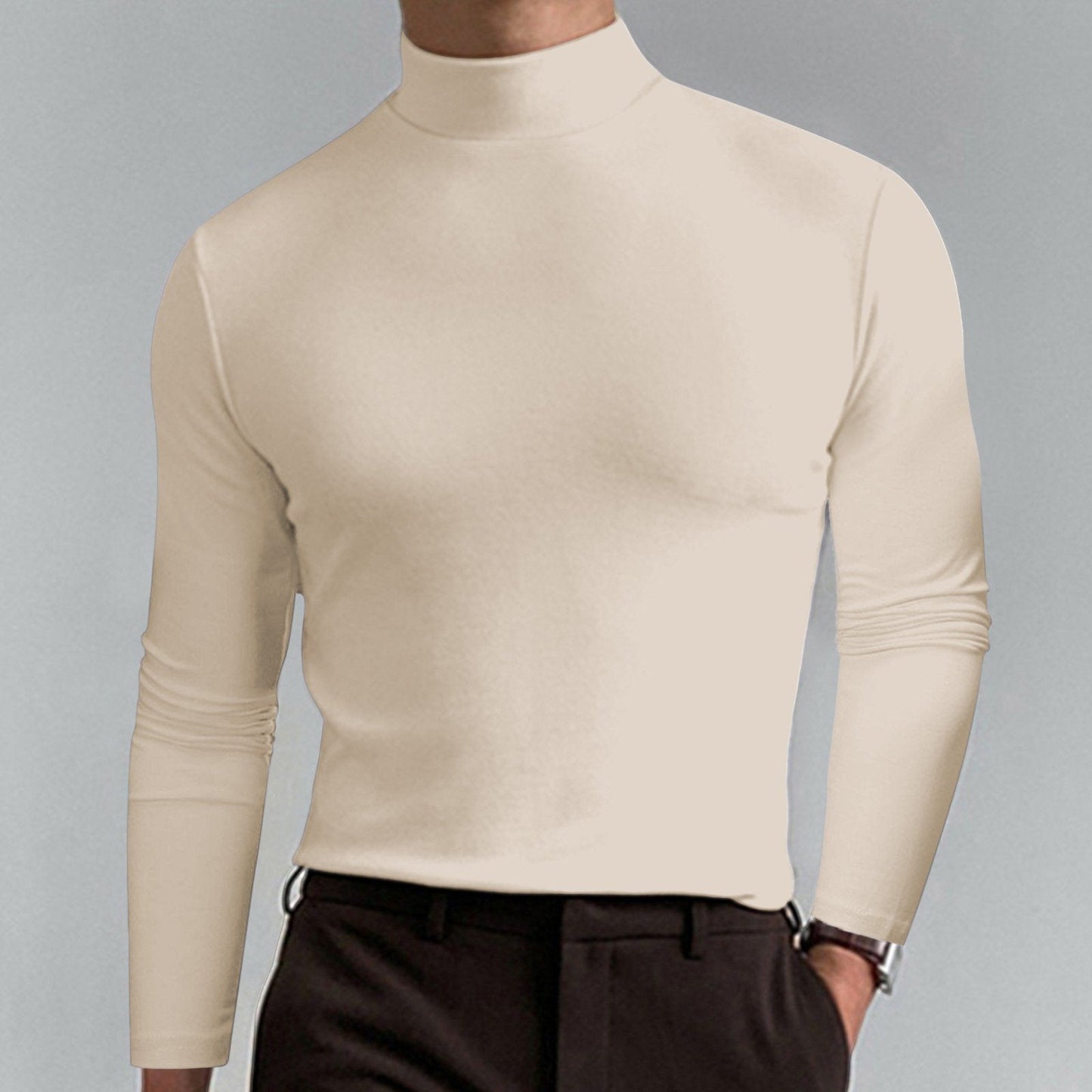 👕 50% DE RÉDUCTION ! ✨ T-shirt Homme à Col Montant - Coupe Adjustable et Tissu Respirant, Idéal pour Sport ou Quotidien 🏃♂️📦