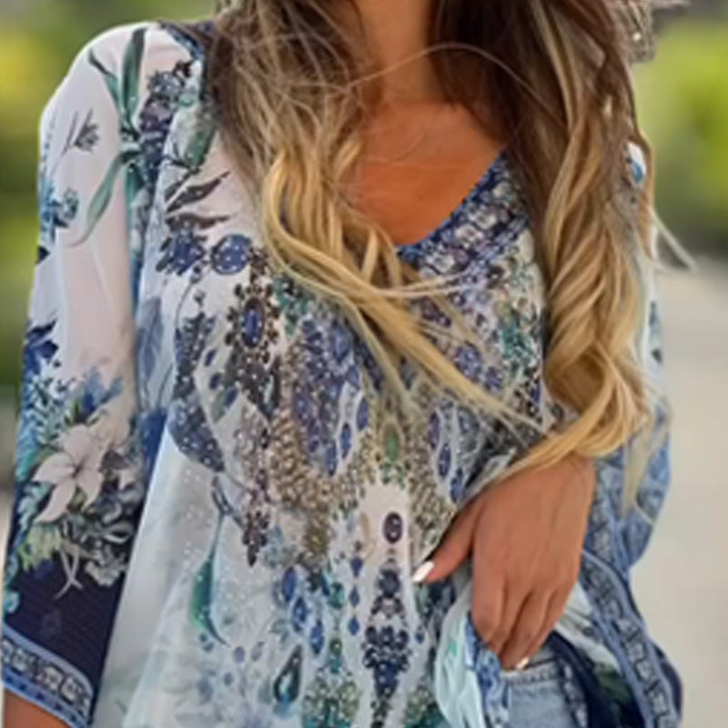 🔥Robe asymétrique pour femme avec col en V et coupe ample