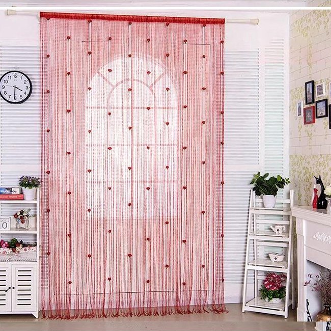 Rideau De Porte à Fleurs Roses