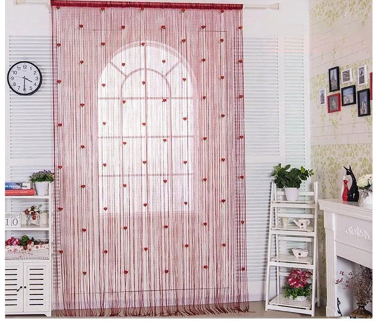 Rideau De Porte à Fleurs Roses