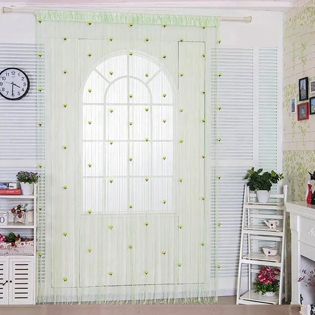 Rideau De Porte à Fleurs Roses
