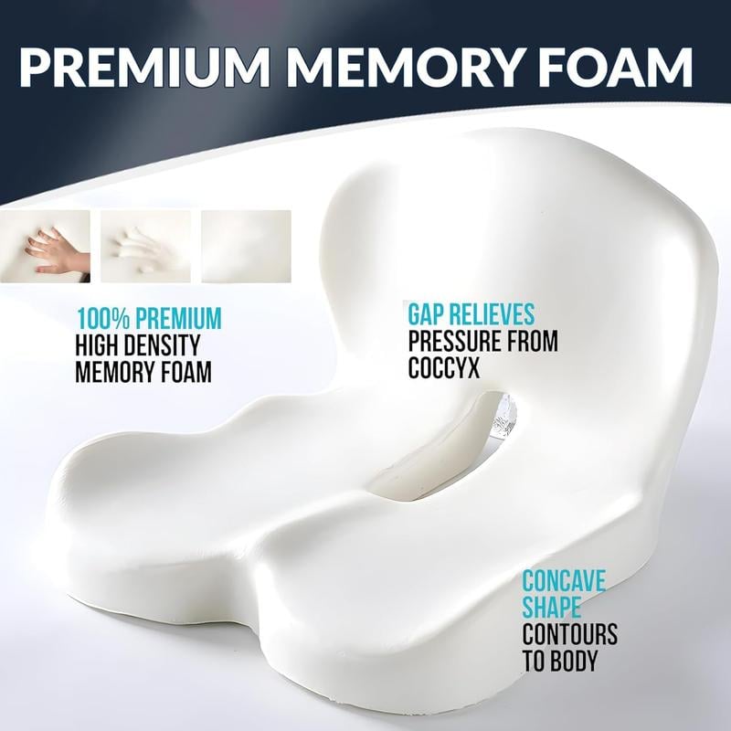Coussin de siège en mousse à mémoire de forme antidérapant