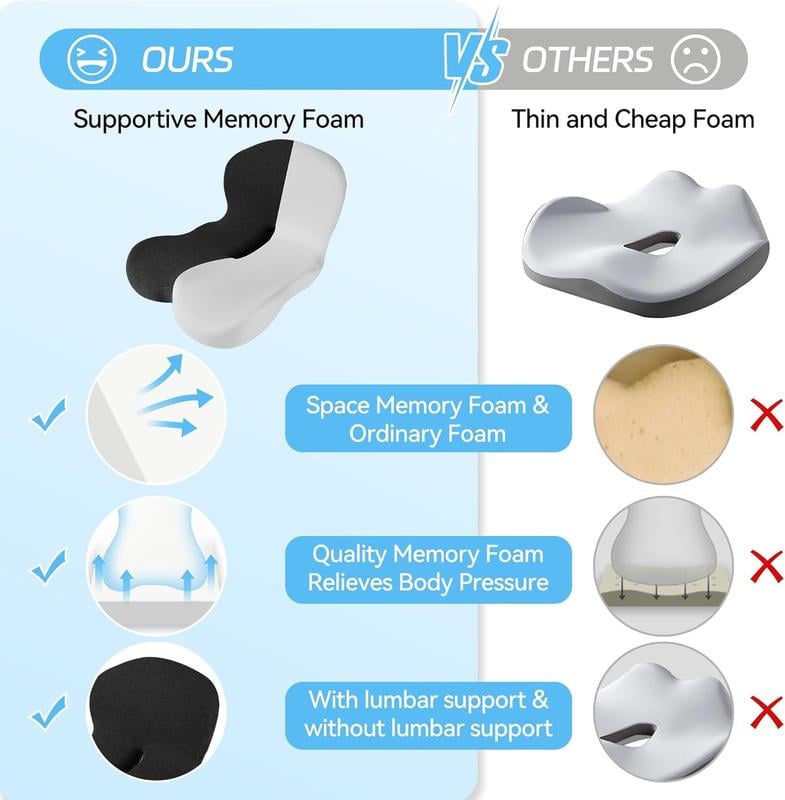 Coussin de siège en mousse à mémoire de forme antidérapant