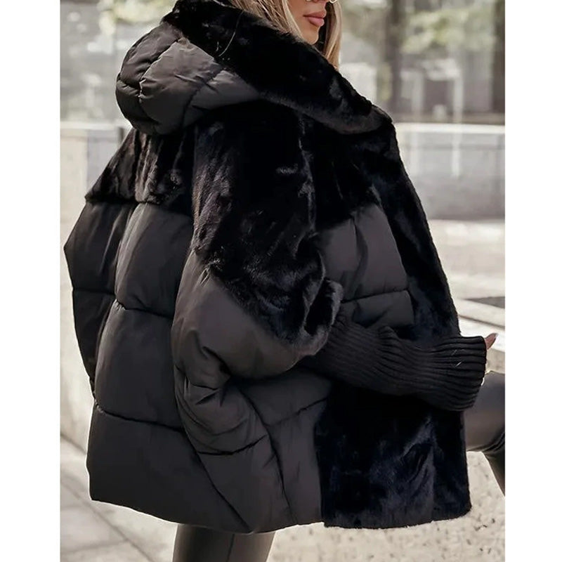 🔥Pré-réchauffement hivernal - Remises énormes🔥🧣Manteau bouffant tricoté surdimensionné de luxe pour femme - Incontournable de l'hiver avec un design patchwork et une chaleur maximale !✨
