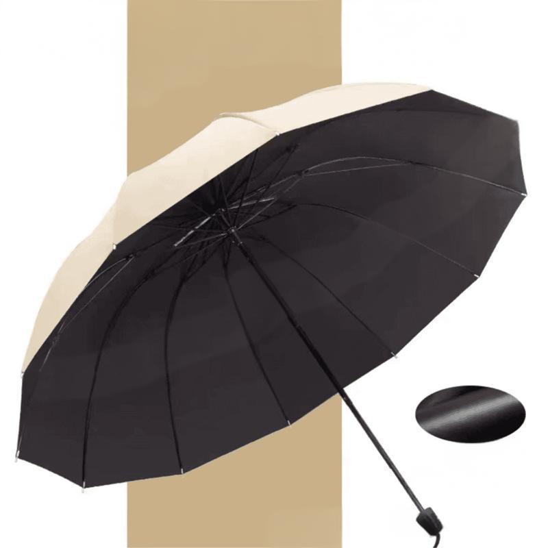 ☔ Grand parapluie pliable et résistant au vent à 12 baleines