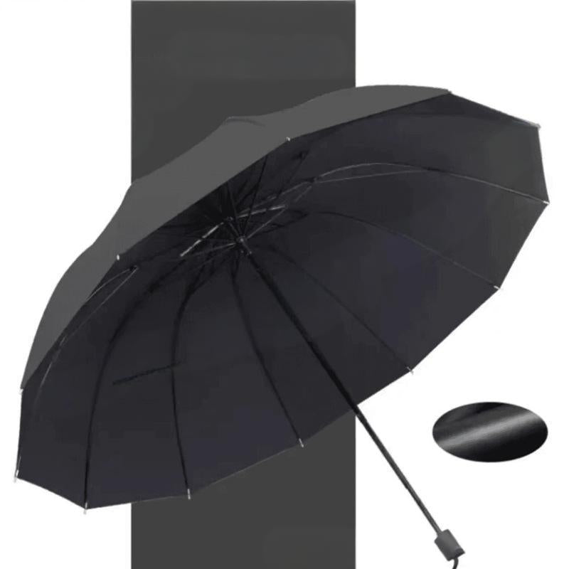 ☔ Grand parapluie pliable et résistant au vent à 12 baleines