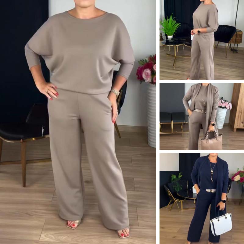 Ensemble 3 pièces élégant comprenant un cardigan long, un haut et un pantalon🔥