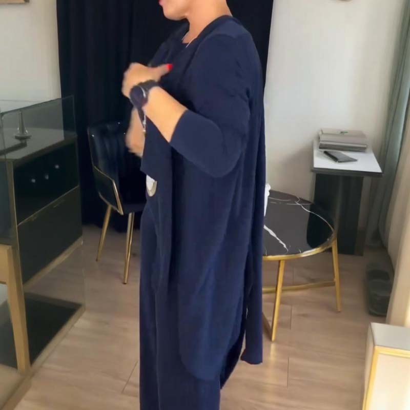 Ensemble 3 pièces élégant comprenant un cardigan long, un haut et un pantalon🔥