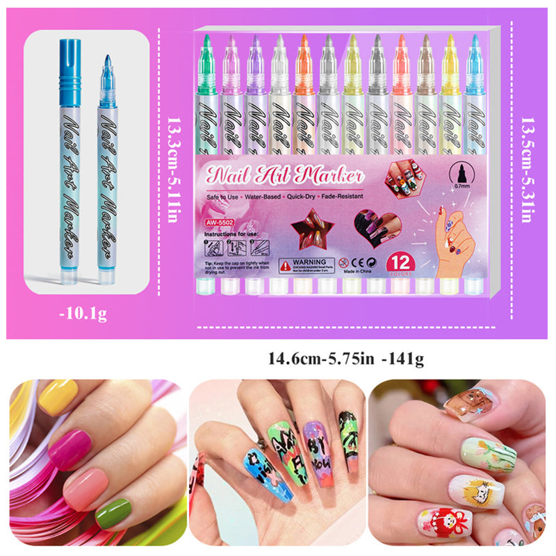 ✨🎅Offres de Noël – Pour une durée limitée !⏰Lot de 12 stylos acryliques pour nail art