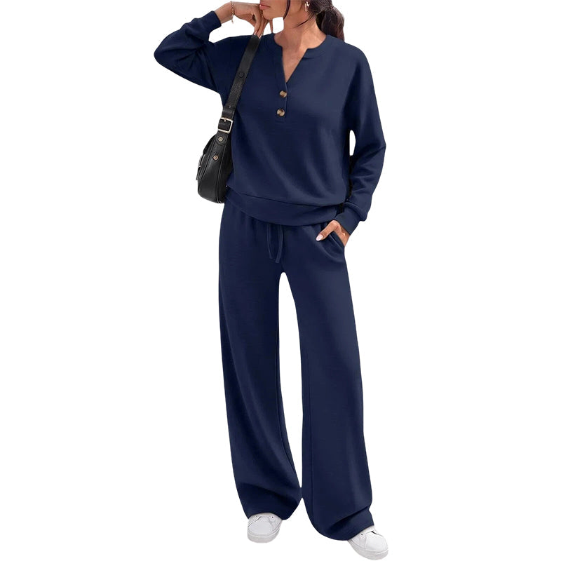 🌸 OFFRE LIMITÉE –50% ! ✨ Ensemble top fluide et pantalon large pour femme