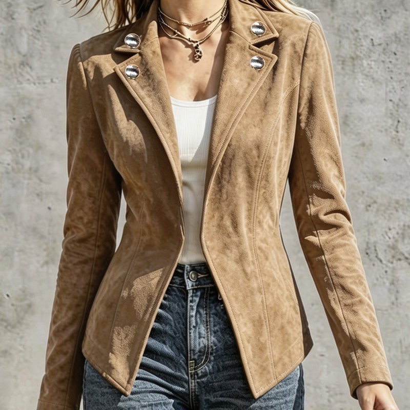 Veste cintrée chic pour femme avec col revers