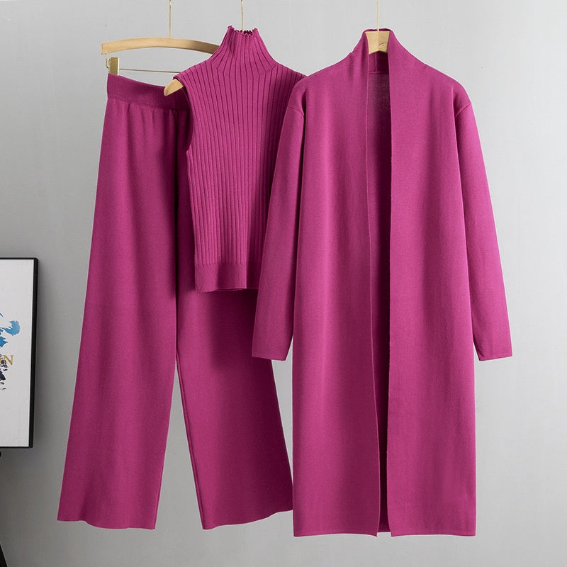🔥Hot Sale 49% OFF -- free shipping👚3-Piece Set - Autumn Sleeveless Vest & Cardigan & Trousers