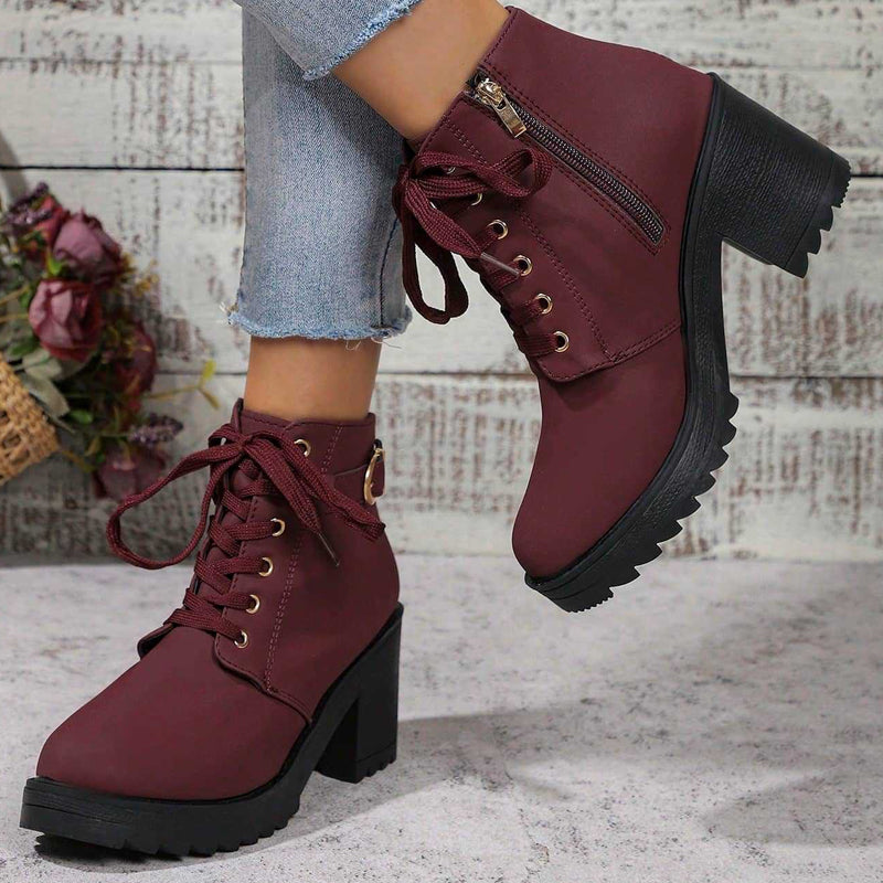 Bottines à talon bloc et plateforme pour femme