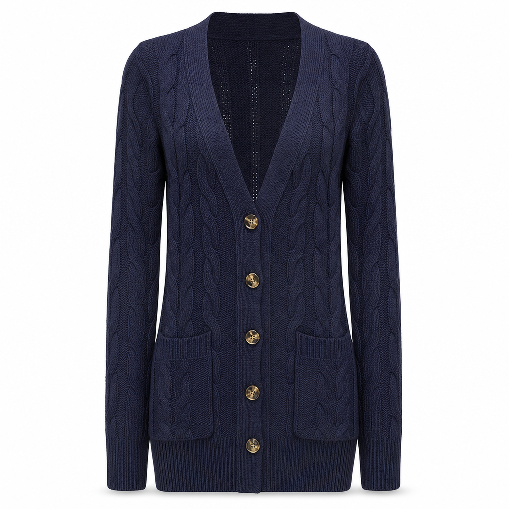 Cardigan en maille long à boutonnage simple pour femme, manteau décontracté d'automne et d'hiver