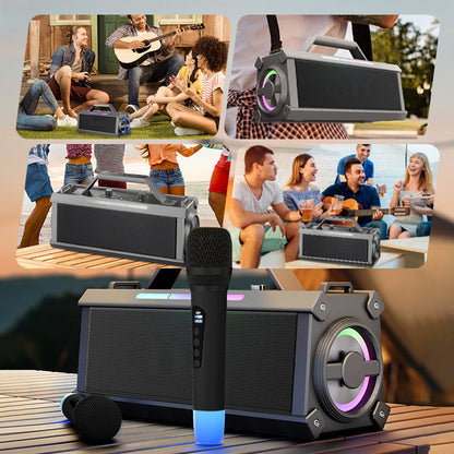Enceinte Karaoké Bluetooth 200W avec microphone sans fil