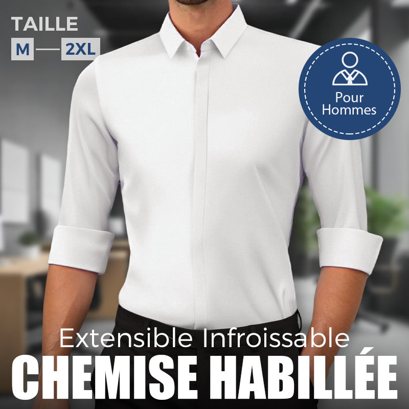 Chemise Habillée Extensible Infroissable pour Hommes🔥【Aucun repassage requis】🔥