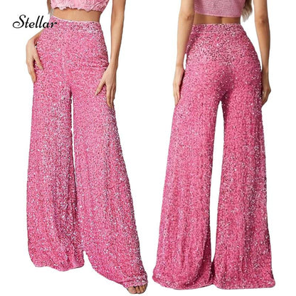 💖🔥Livraison gratuite💃Pantalon large à paillettes pour femme
