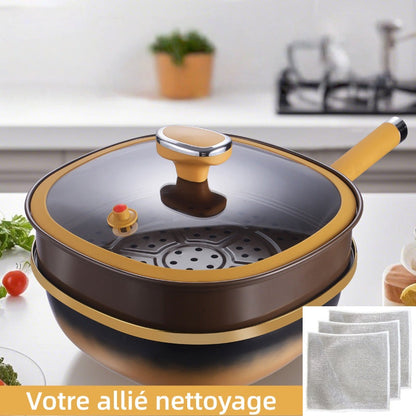 🍳🔥Livraison gratuite🔥 Casserole Anti-Adhésive en Alliage de Titane 12 Pouces - Cuisson Saine sans Produits Chimiques, Poignées Froides et Lavable au Lave-Vaisselle 🔥📦
